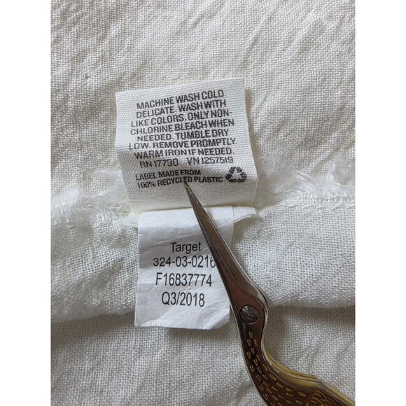 HEARTH & HAND Magnolia White Linen Textured Black Stripe Napkins Set of 5 - Picture 5 of 9